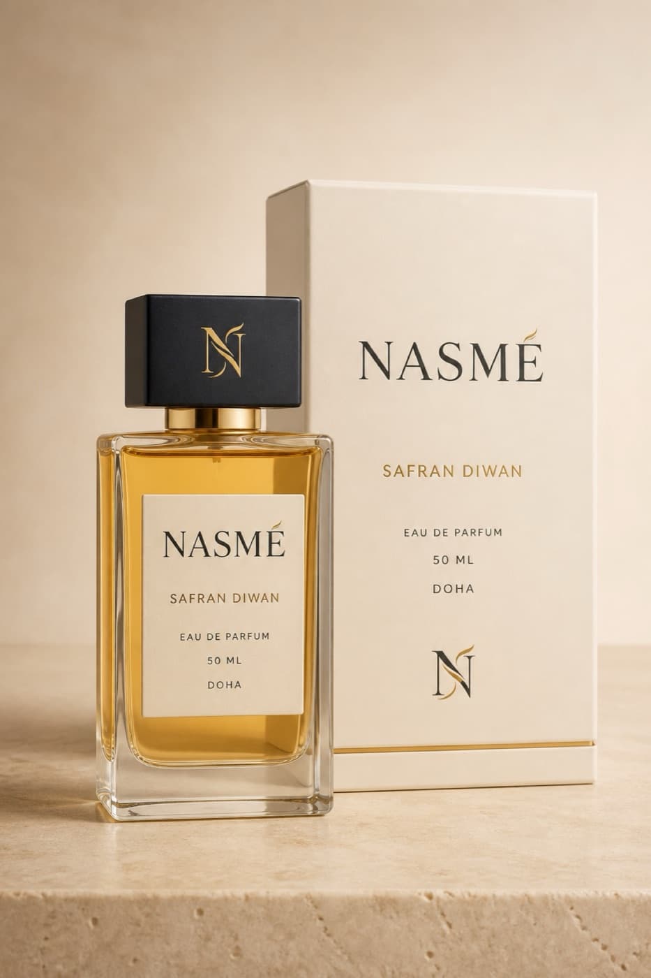 Safran Qamar NASMÉ perfume bottle concept